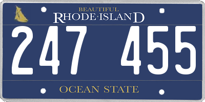 RI license plate 247455