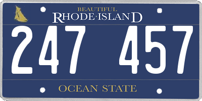 RI license plate 247457