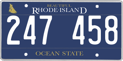 RI license plate 247458