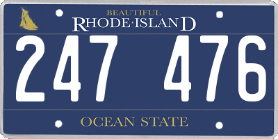 RI license plate 247476
