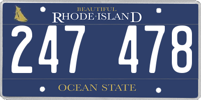RI license plate 247478