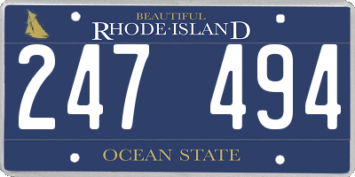 RI license plate 247494