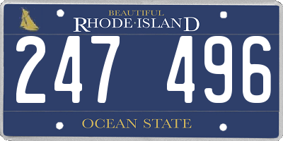 RI license plate 247496