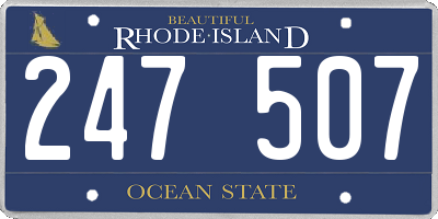 RI license plate 247507