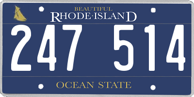 RI license plate 247514