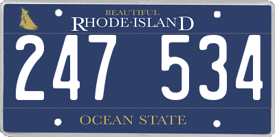RI license plate 247534
