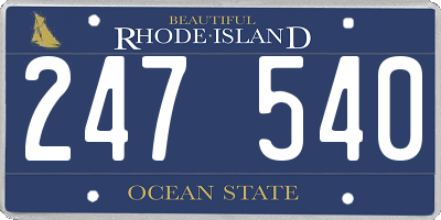 RI license plate 247540