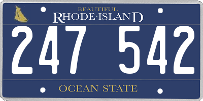 RI license plate 247542