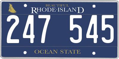 RI license plate 247545
