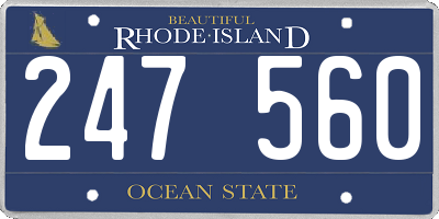 RI license plate 247560