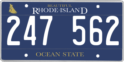 RI license plate 247562