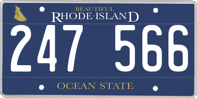 RI license plate 247566