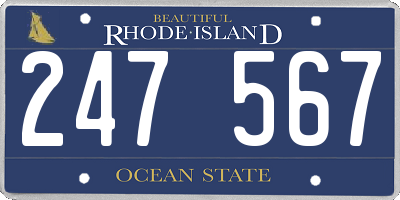 RI license plate 247567