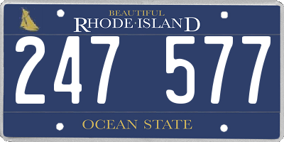 RI license plate 247577
