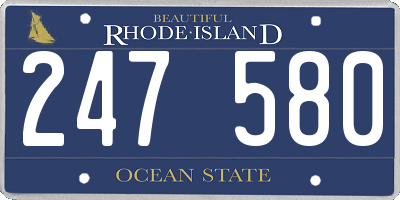 RI license plate 247580