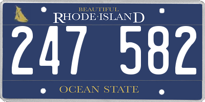RI license plate 247582