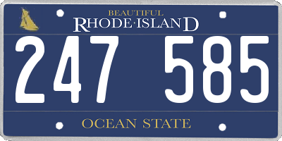 RI license plate 247585