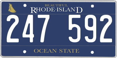 RI license plate 247592
