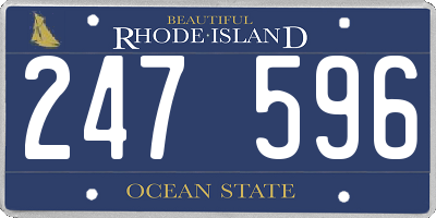 RI license plate 247596