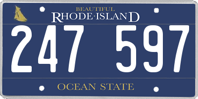RI license plate 247597