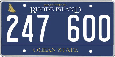RI license plate 247600