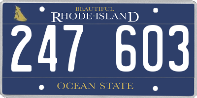 RI license plate 247603