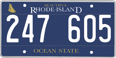 RI license plate 247605