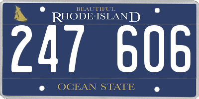 RI license plate 247606
