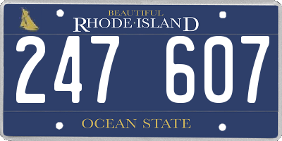 RI license plate 247607