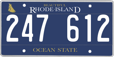 RI license plate 247612