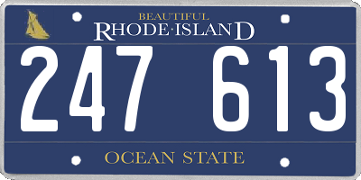 RI license plate 247613