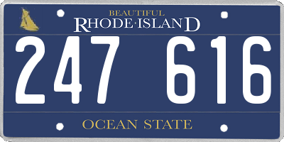 RI license plate 247616