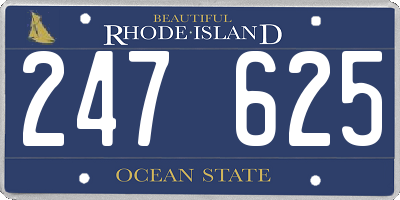 RI license plate 247625