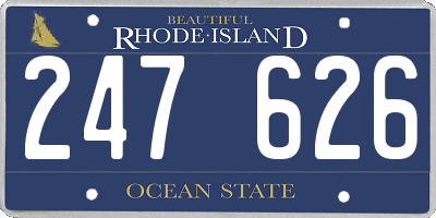 RI license plate 247626