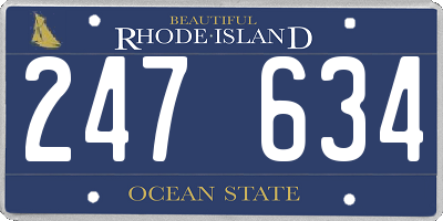 RI license plate 247634