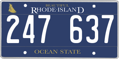 RI license plate 247637