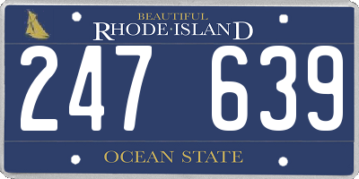 RI license plate 247639