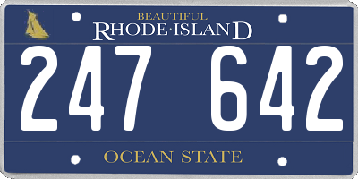 RI license plate 247642