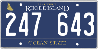 RI license plate 247643