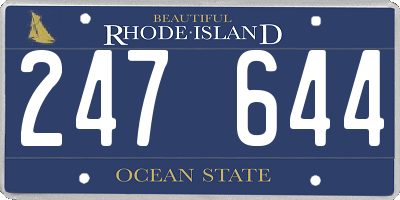 RI license plate 247644