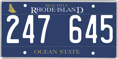 RI license plate 247645