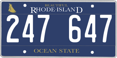 RI license plate 247647