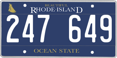 RI license plate 247649