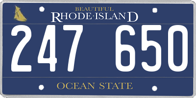 RI license plate 247650