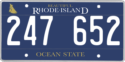RI license plate 247652