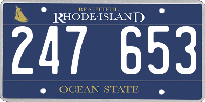 RI license plate 247653