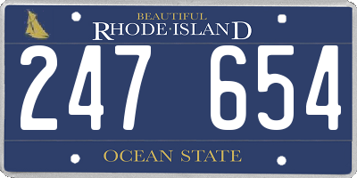 RI license plate 247654