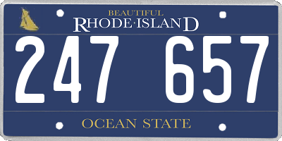 RI license plate 247657