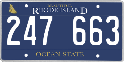 RI license plate 247663
