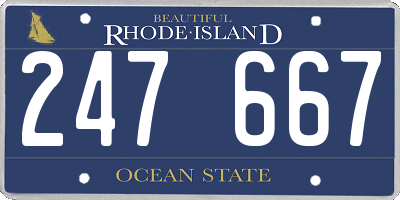 RI license plate 247667